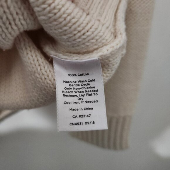 Talbots Cream Anchor Nautical Knit Pullover Sweater Size Medium Petite Women’s - Picture 4 of 6